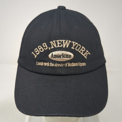 Baseball Cap Black One Size Cotton Slideback New York 1989 Madison Square Hat