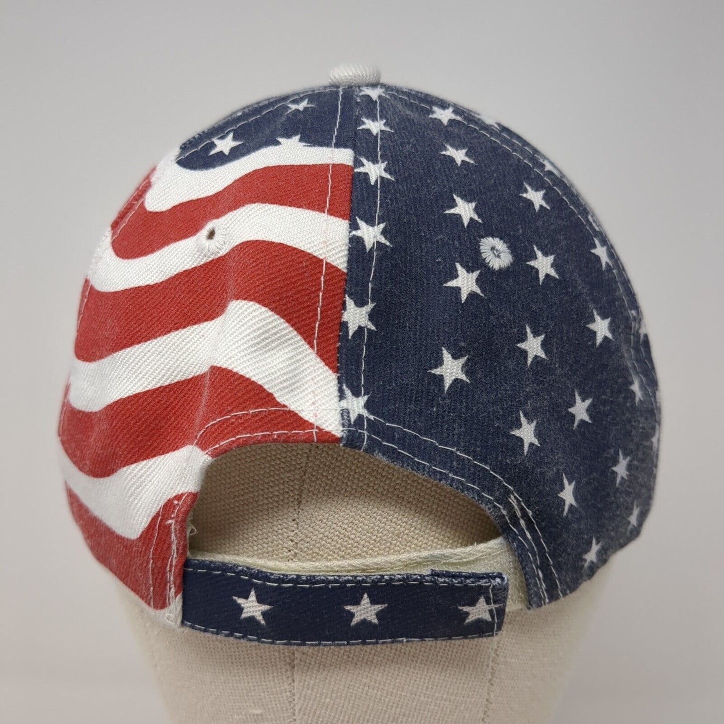 American Flag Patriotic Strapback Hat Multicolor One Size Adjustable