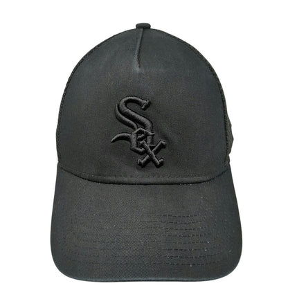 New Era Chicago White Sox MLB Black Trucker Hat OSFM Mesh Snapback Tonal Logo
