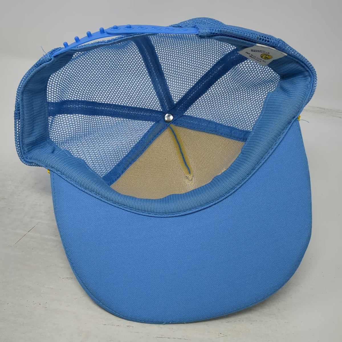 Hawaiian Headwear Trucker Hat Blue Yellow One Size Hawaii Rope Mesh Snapback Hat