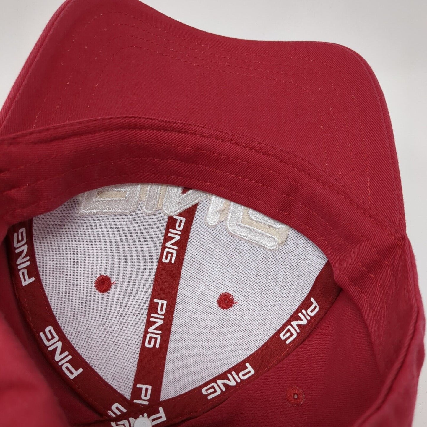 PING G5 Slideback Golf Hat Red One Size Adjustable Embroidered 6 Panel Cotton