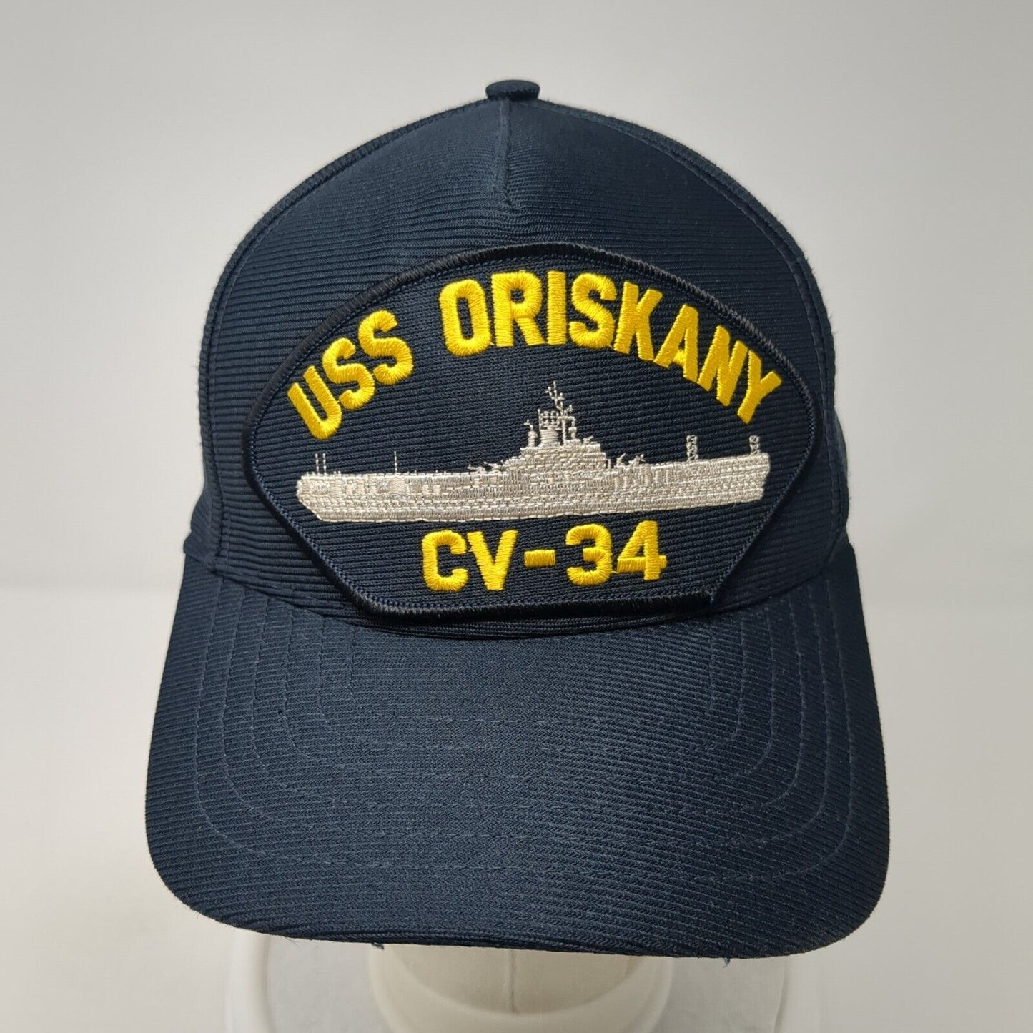USS Oriskany CV-34 Snapback Hat Blue One Size Solid Embroidered Patch