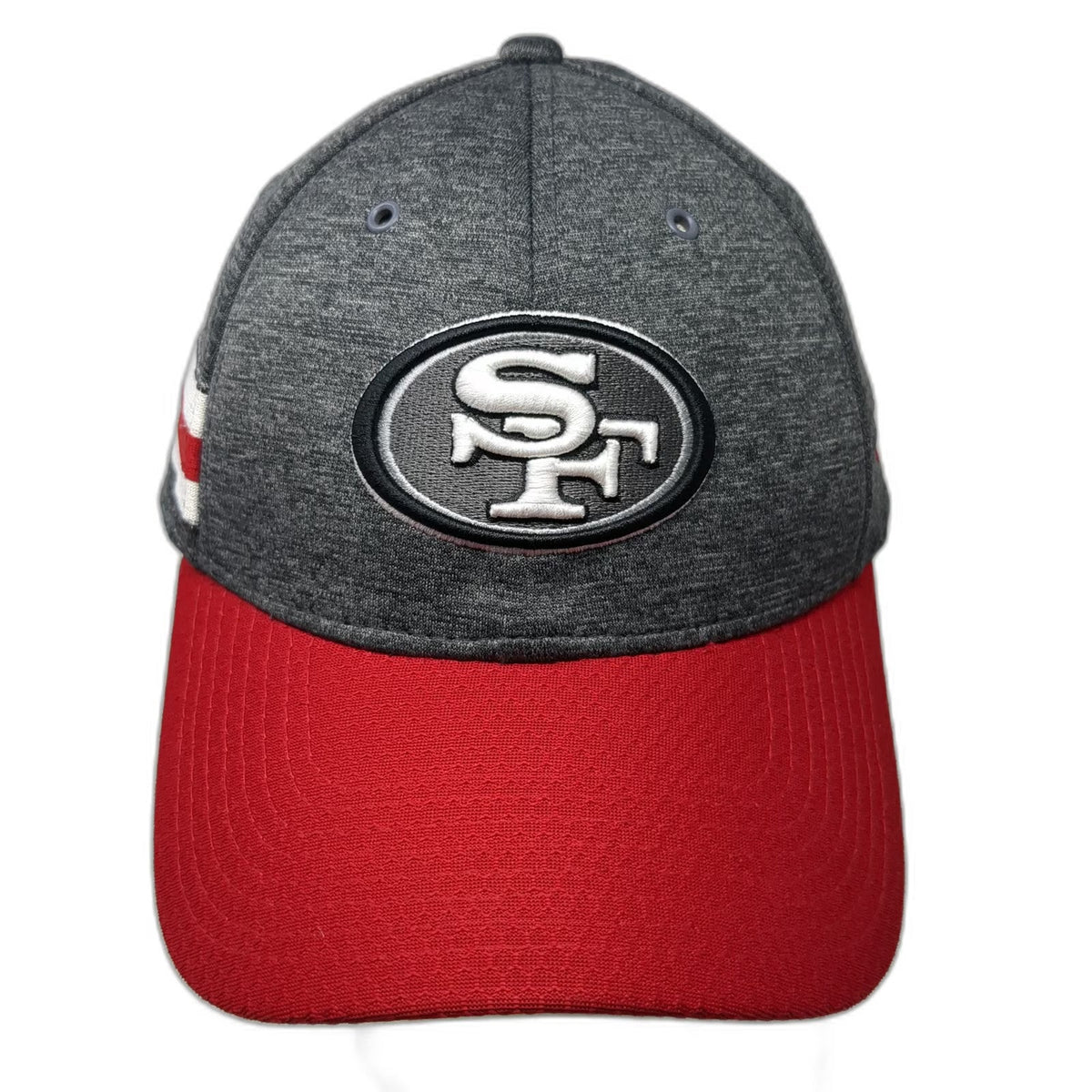 New Era 39THIRTY Baseball Cap Gray Red M San Francisco 49ers NFL Stretch Hat