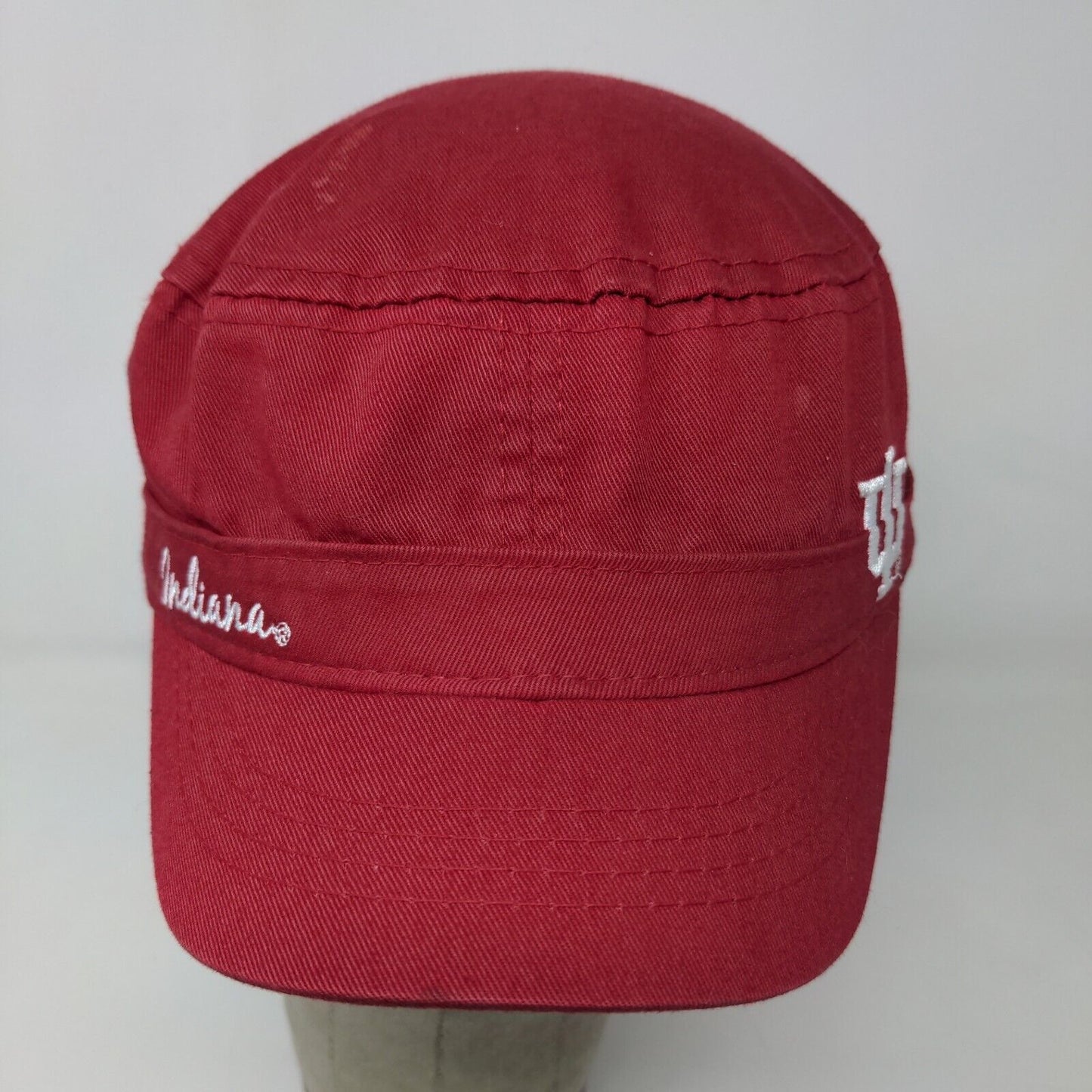 Signatures Women's Strapback Cadet Cap Red Embroidered IU Hoosiers Logo