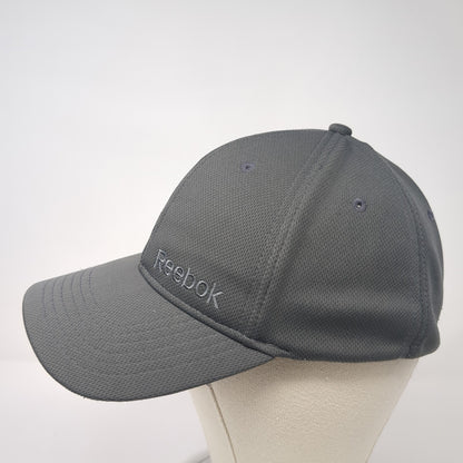 Reebok Fitted Hat Gray Large Embroidered Stretch Solid Vent Holes