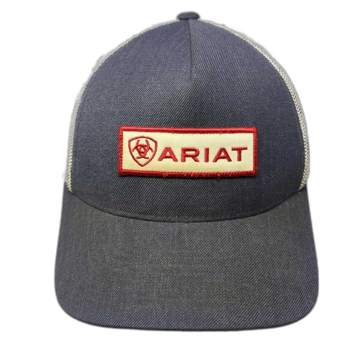 Ariat Trucker Hat Blue One Size Snapback Mesh Logo Patch Flexfit Workwear Cap