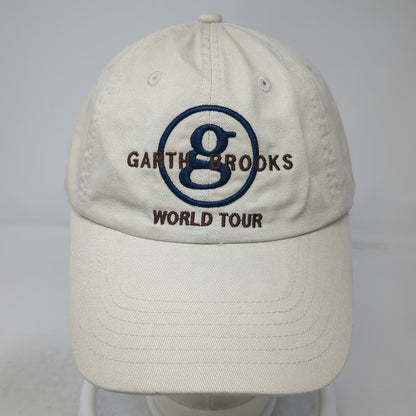 Garth Brooks World Tour Hat Beige Blue Brown Baseball Cap One Size Slideback