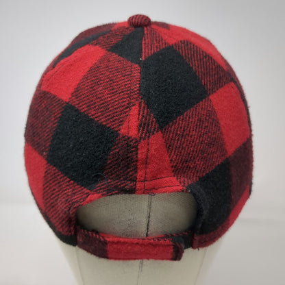 Red Black Buffalo Plaid Baseball Cap One Size Strapback Adjustable Outdoor Hat