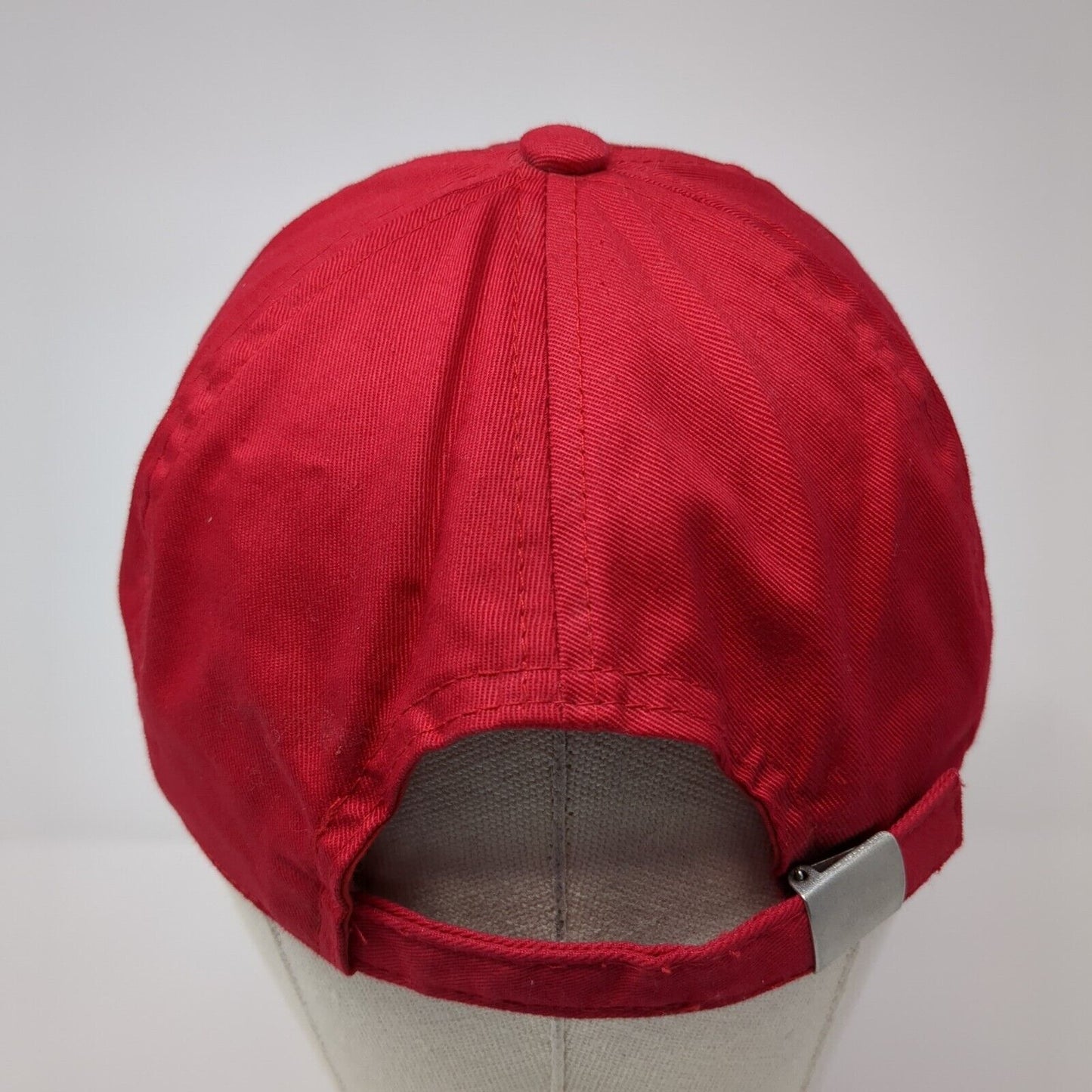 North Crest Slideback Hat Red One Size Adjustable Vented Holes 6 Panel Blank