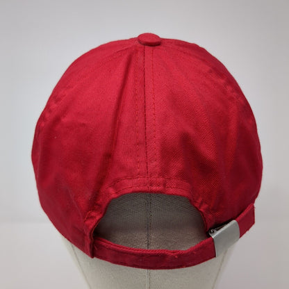North Crest Slideback Hat Red One Size Adjustable Vented Holes 6 Panel Blank