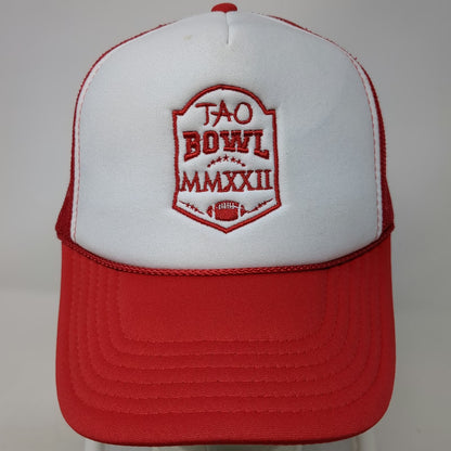 Otto Trucker Hat Red One Size TAO BOWL MMXXII Football Patch Mesh Snapback