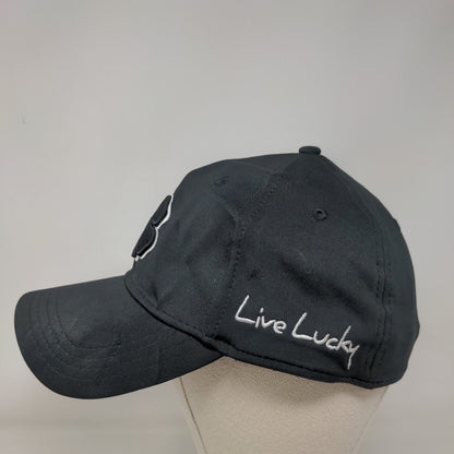 Live Lucky Fitted Hat Black S/M Breathable Embroidered 6 Panel Black Clover