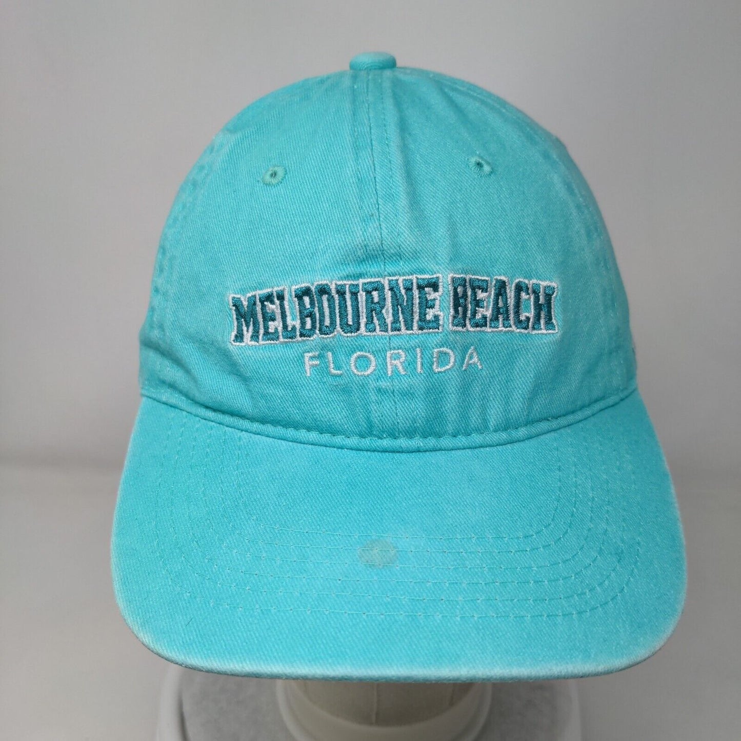 Melbourne Beach Florida Strapback Hat Greenish-Blue One Size Embroidered