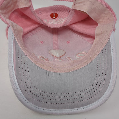 I Love Rock & Roll Baseball Cap Pink One Size Adjustable Embroidered 6 Panel