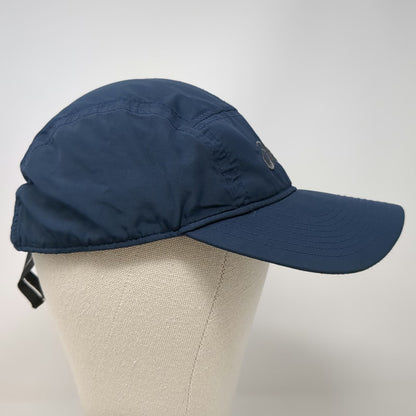 ASICS 5 Panel Blue Hat One Size Embroidered Logo Adjustable Strapback Sport