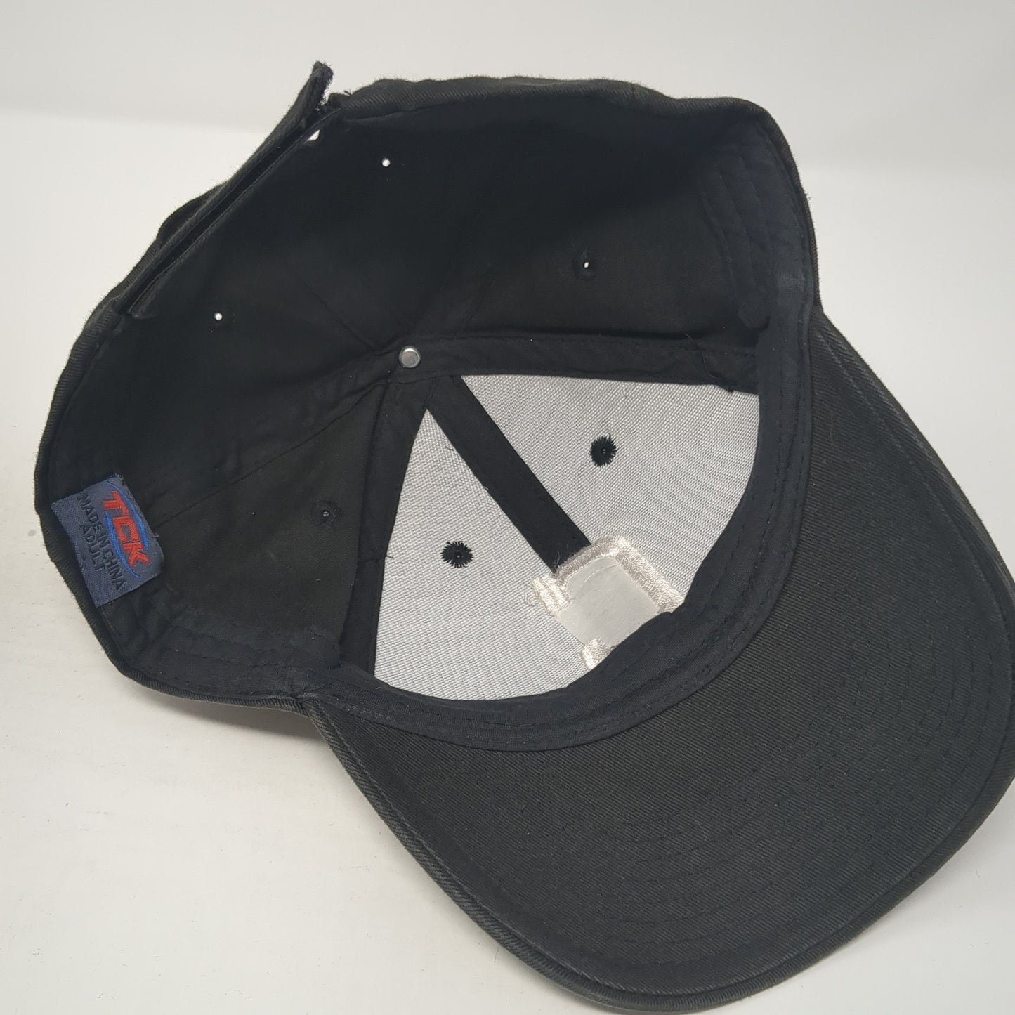 C Adult Strapback Baseball Cap Black One Size Adjustable Embroidered TCK