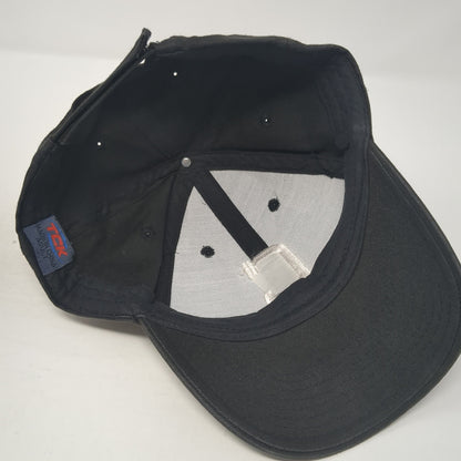 C Adult Strapback Baseball Cap Black One Size Adjustable Embroidered TCK