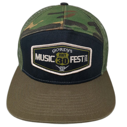 Richardson Trucker Hat Green One Size Gordy's Hwy 30 Music Fest Camo Snapback