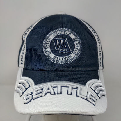 Seattle Washington Strapback Hat Blue One Size Embroidered Adjustable