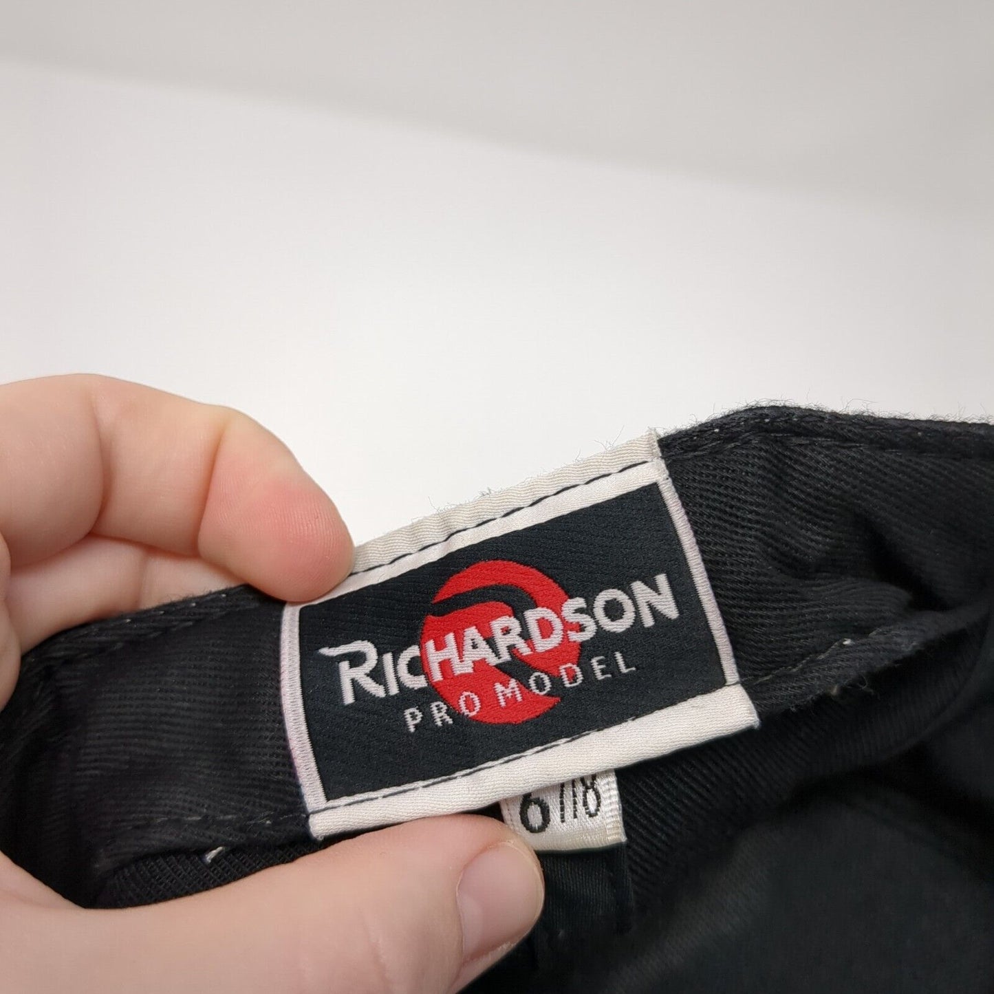 Richardson Pro Model Fitted Hat Black 6 7/8 Solid Blank Vent Holes