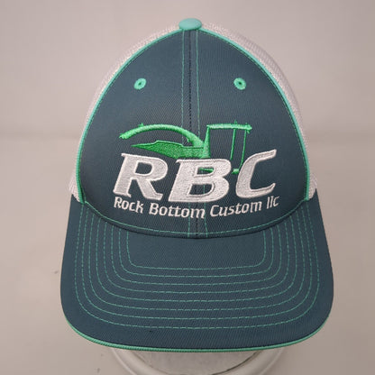 RBC Rock Bottom Custom LLC Fitted Mesh Back Trucker Hat Green 6 7/8-7 3/8