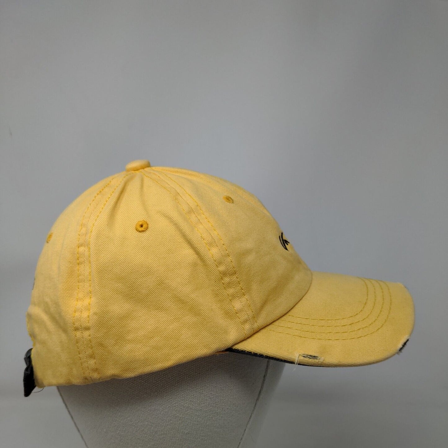 Undertake NY New York Slideback Hat Yellow One Size Embroidered Distressed