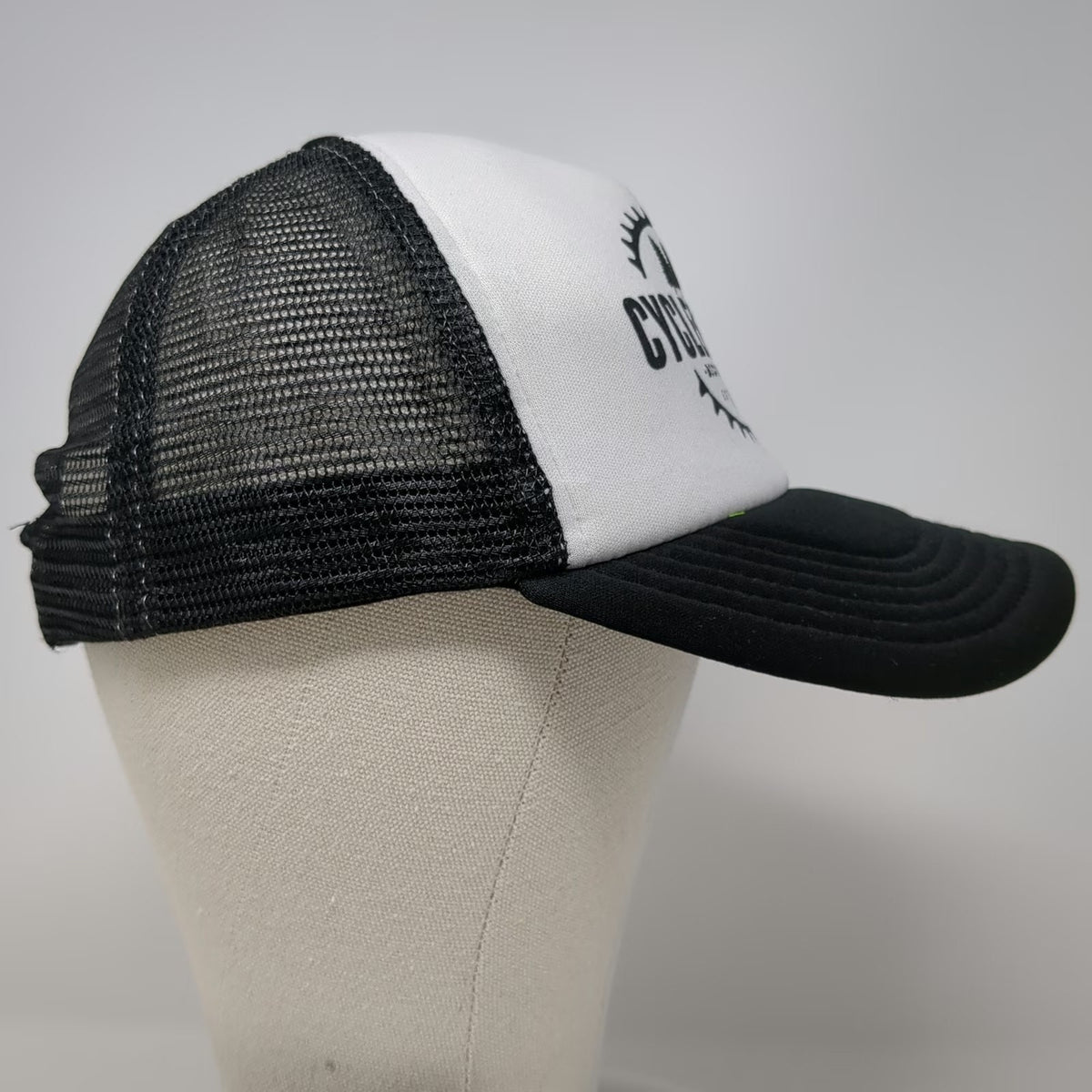 Cyclesmith's Bicycle Shop Trucker Hat Black White One Size Mesh Snapback Gear
