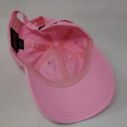 Otto Slideback Hat Pink OSFM Adjustable Vented Holes 6 Panel Blank Cotton