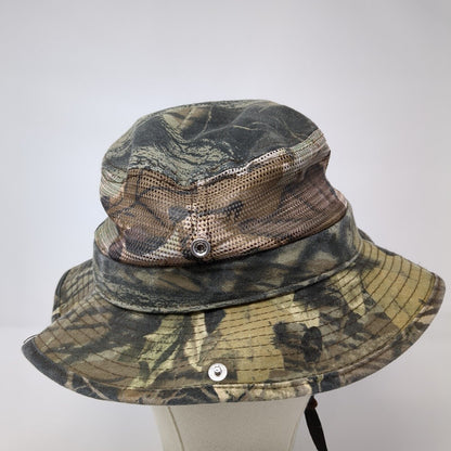 Unbranded Bucket Hat Camo Medium Chin Strap Foldable Mesh Trim Hunting