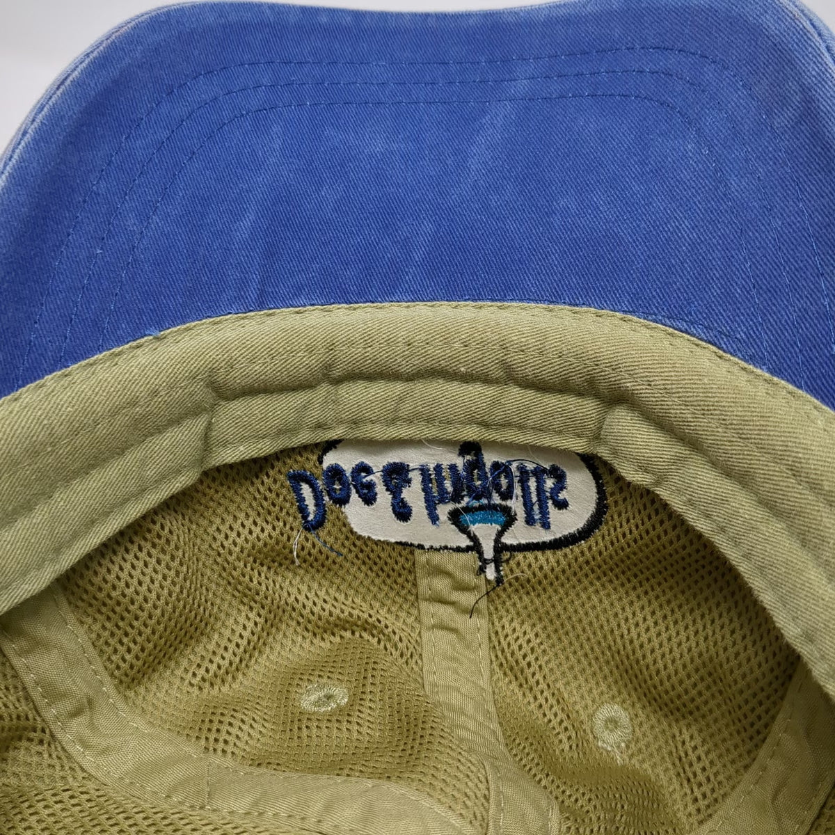 Adams Baseball Cap Green Blue One Size Leather Strapback Embroidered Logo Hat