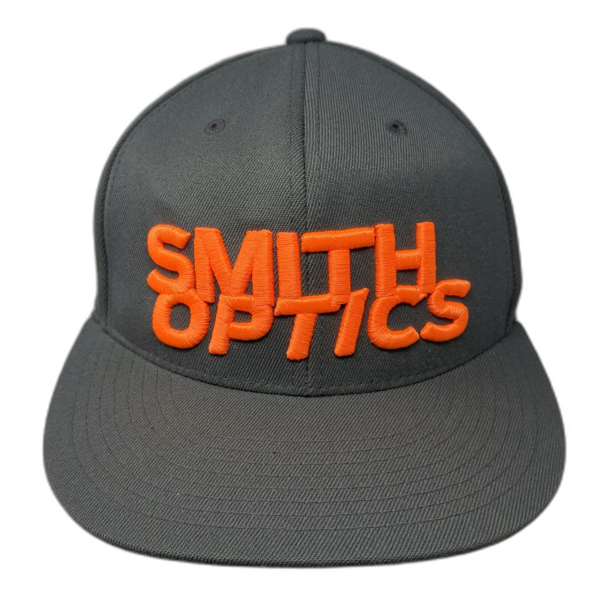 Smith Optics Baseball Cap Gray Orange 7 1/4 Flat Brim 3D Embroidery Fitted Hat