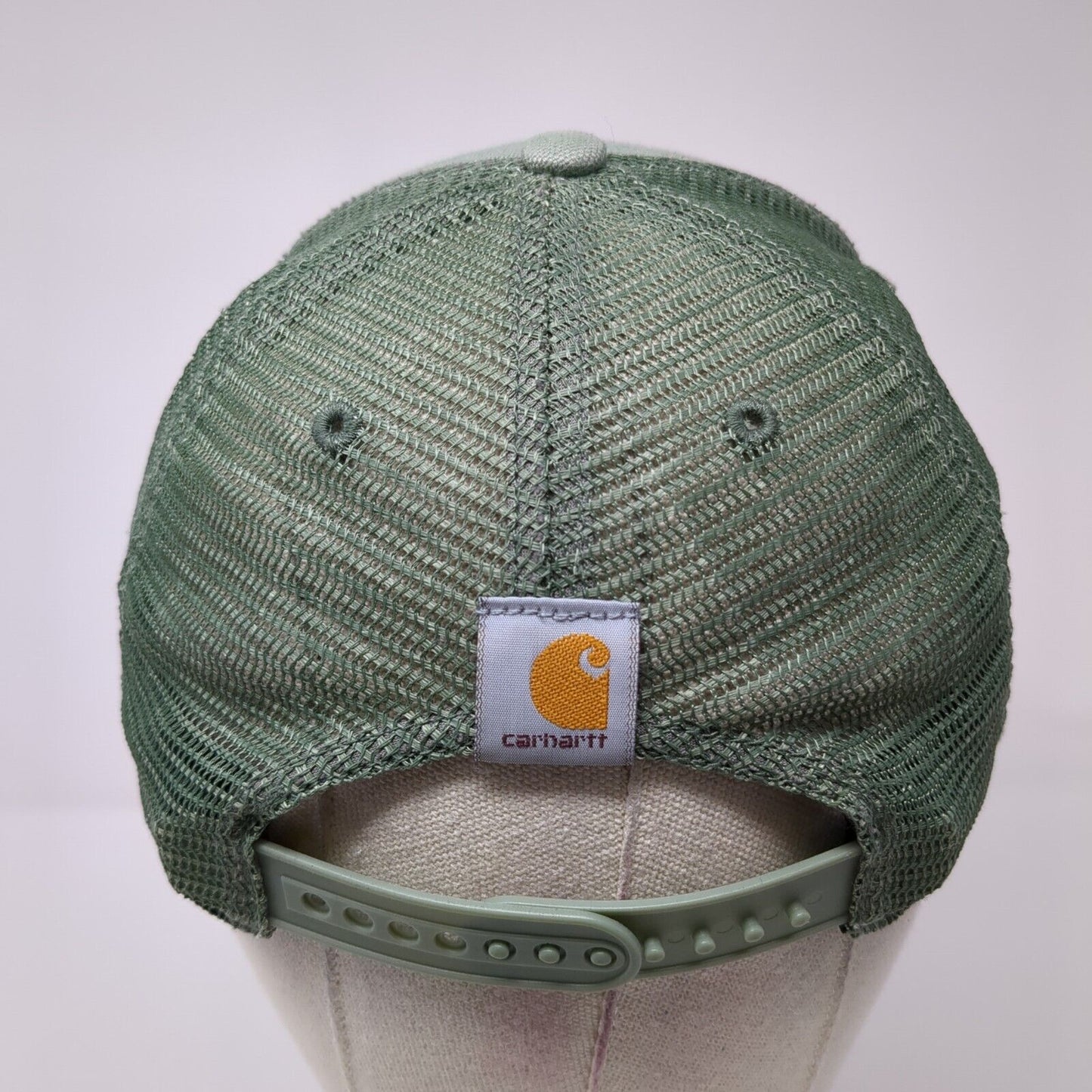 Carhartt Snapback Mesh Back Trucker Hat Green One Size Embroidered