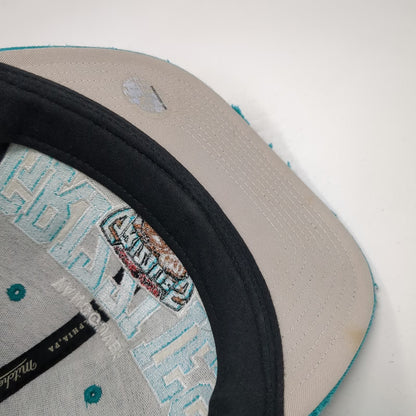 Mitchell & Ness Vancouver Grizzlies NBA Snapback Hat Black Blue One Size Wool Flat