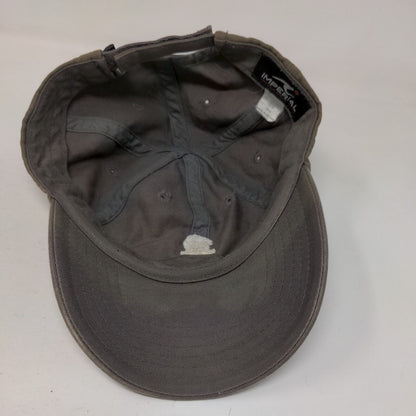 Imperial Strapback Hat Grayish Tan One Size Embroidered Logo 6 Panel