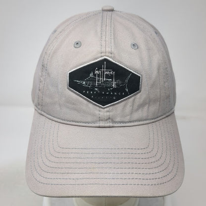 Guy Harvey Baseball Cap Gray One Size Marlin Fishing Adjustable Strapback Hat
