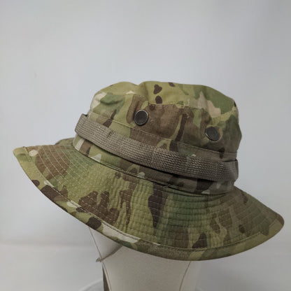 Bernard Cap Co Boonie Hat Camo 7 1/4 Multi Adjustable Chin Strap Army