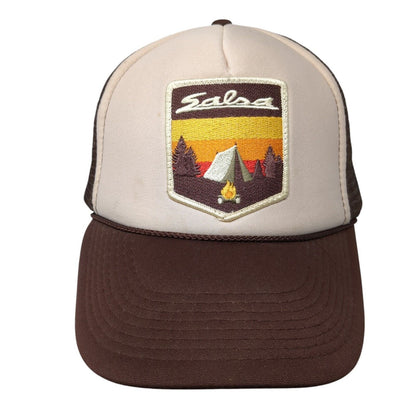 Salsa Snapback Trucker Hat Brown One Size Adjustable Mesh Back Rope Otto