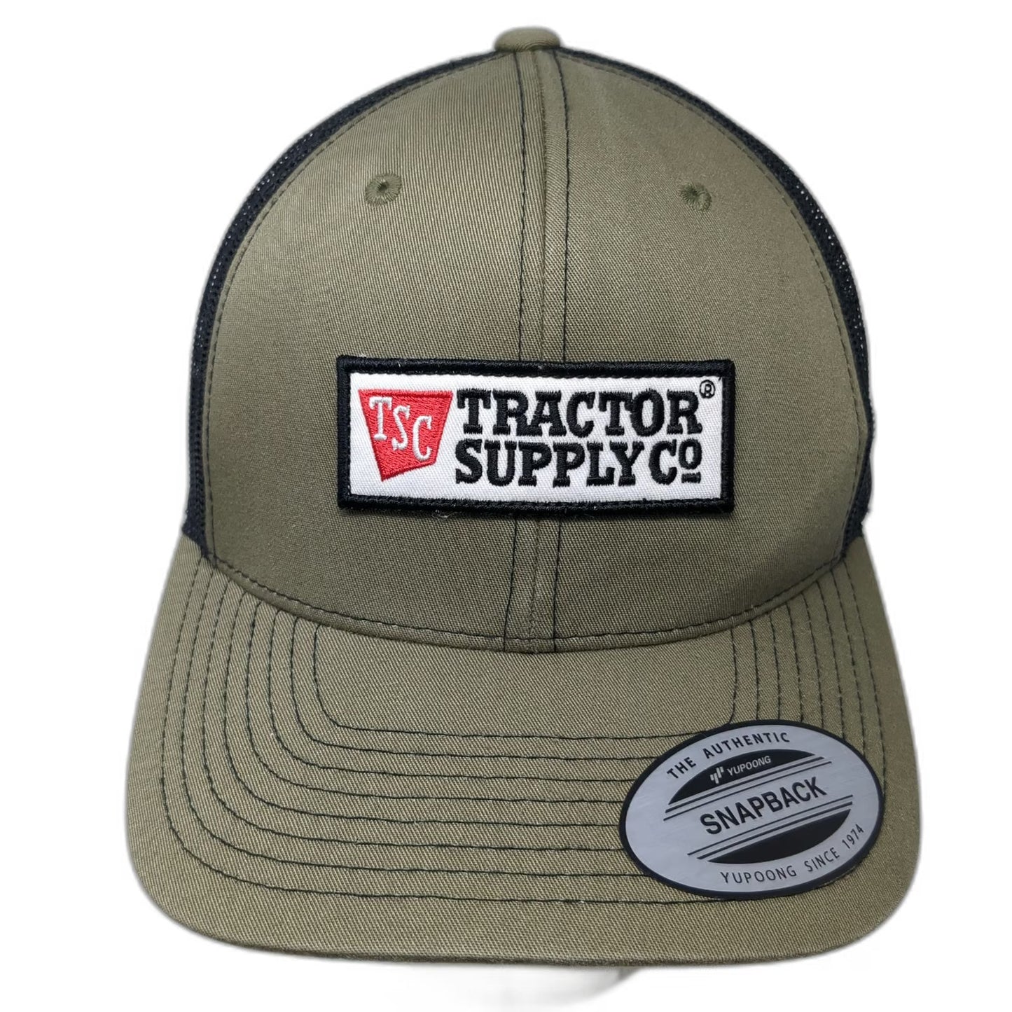 Yupoong Trucker Hat Green Black One Size Tractor Supply Co Patch Mesh Snapback