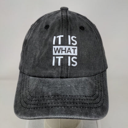 It Is What It Is Slideback Hat Gray One Size Adjustable Vented Holes 6 Panel