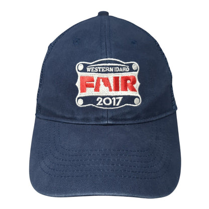 Western Idaho Fair 2017 Strapback Trucker Hat Blue One Size Mesh Back