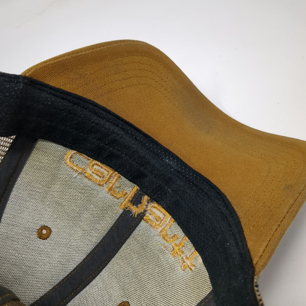 Carhartt Trucker Hat Brown One Size Mesh Back Snapback Embroidered Logo Workwear