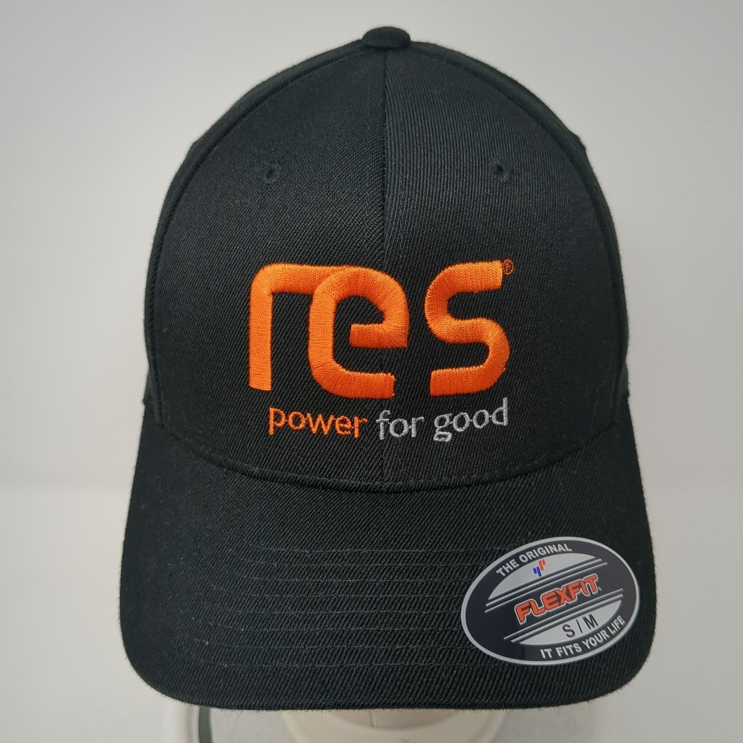 RES Power For Good Logo Fitted Hat Black Medium Embroidered Flexfit