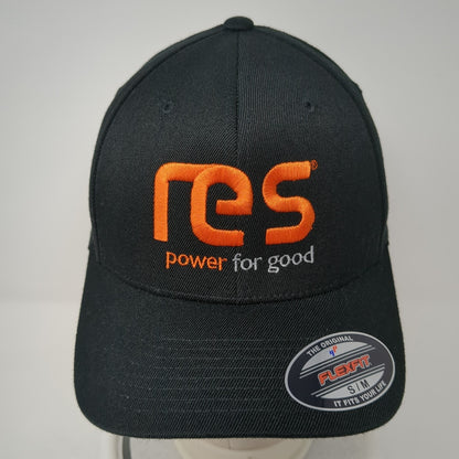 RES Power For Good Logo Fitted Hat Black Medium Embroidered Flexfit