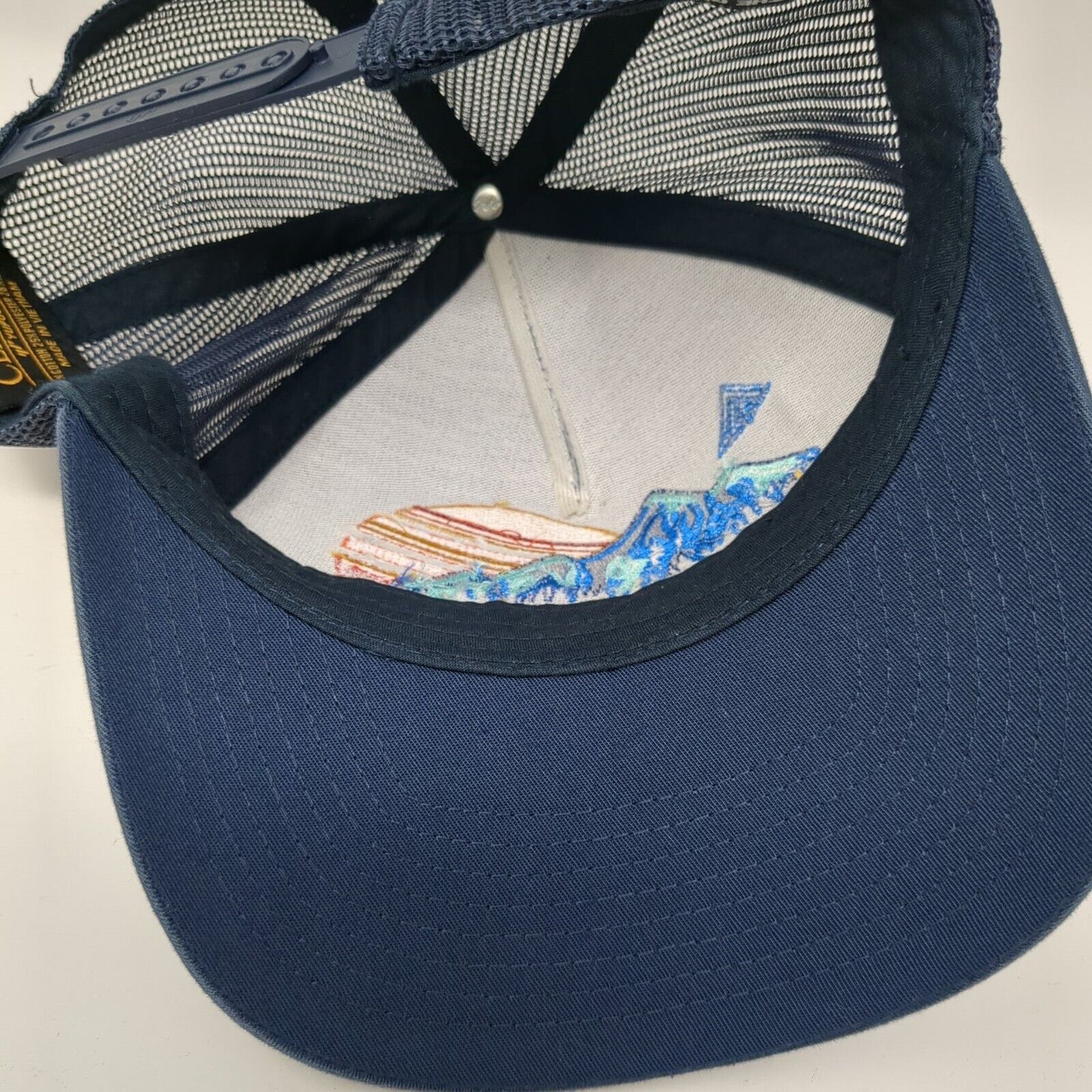 Northwest Snapback Trucker Hat Blue OS Adjustable Mesh Back Classics Yupoong