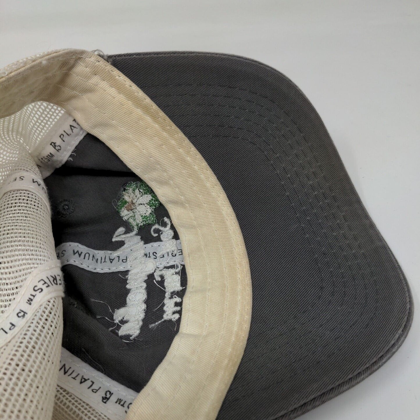 Magnolia Sod Farm Strapback Mesh Back Trucker Hat Gray OSFM Colorblock