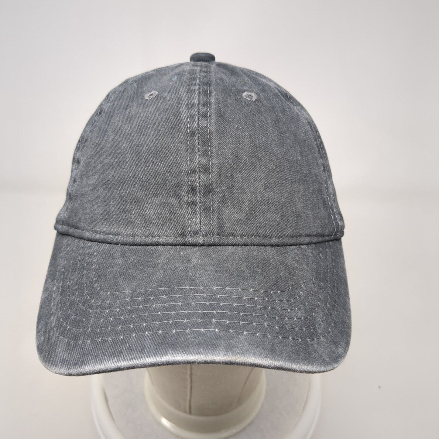 Unbranded Slideback Hat Gray One Size Adjustable Vented Holes 6 Panel Blank
