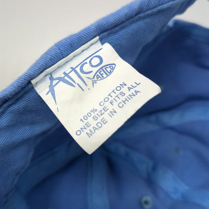 AFTCO Baseball Cap Blue One Size Slideback Cotton Fish Logo Fishing Hat Outdoor