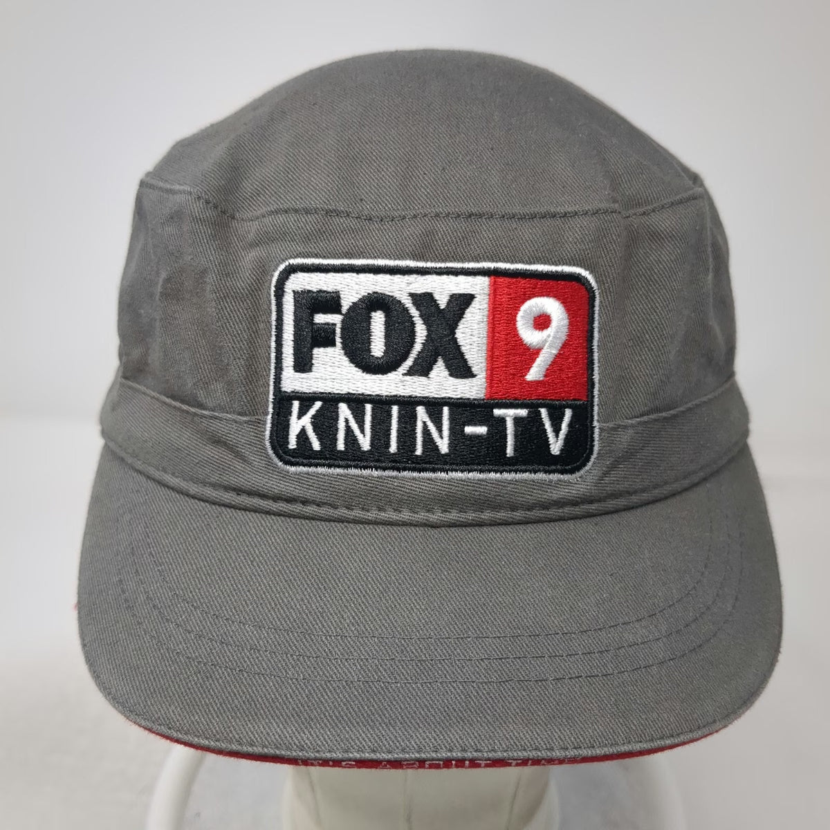 vie Army Cap Gray One Size Fox 9 KNIN-TV Media Strapback Cotton News Station Hat