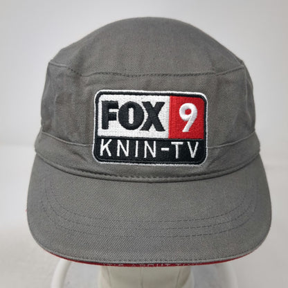vie Army Cap Gray One Size Fox 9 KNIN-TV Media Strapback Cotton News Station Hat