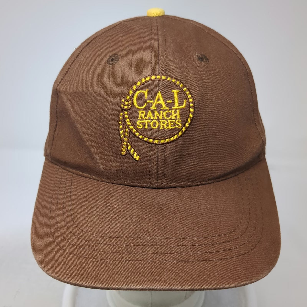 C-A-L Ranch Stores Baseball Cap Brown One Size Embroidered Logo Strapback Hat